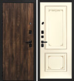 STR Лофт-1/Смальта-14 — правое открывание, внутри Белый ral 9003 патина шампань