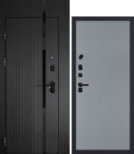 PROTECTOR Сити-1/P1 гладкая, с фальш-фрамугой — левое открывание, внутри Серый матовый