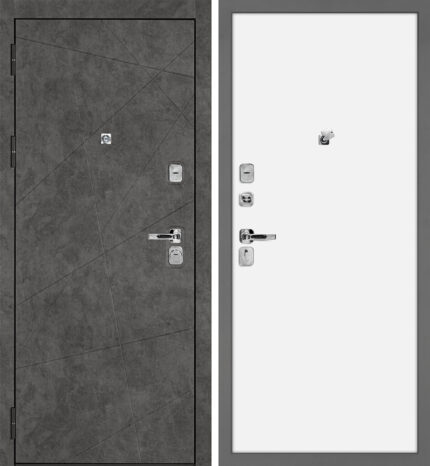 PROTECTOR Урбан-127/INVISIBLE — левое открывание, внутри Белый грунт